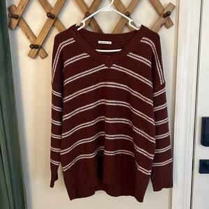 Brick Red stripped Sweater